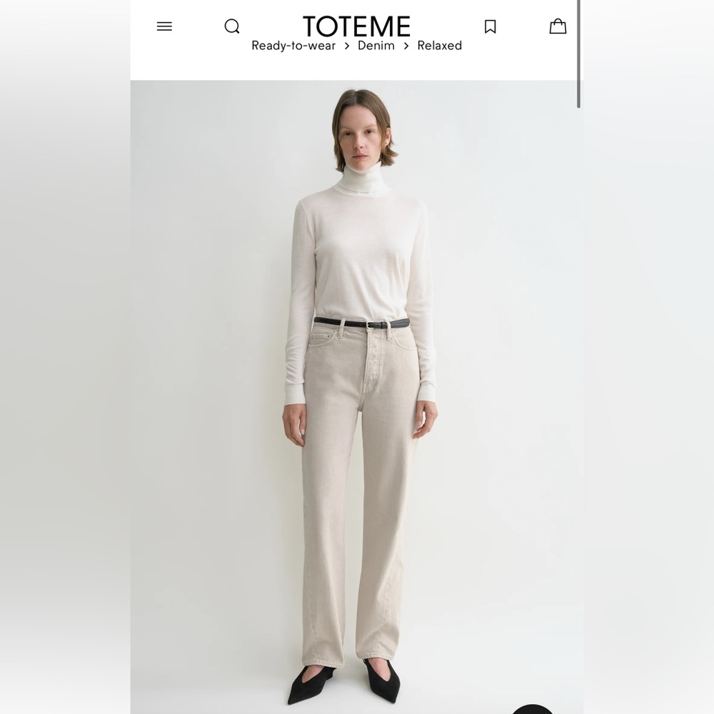 TOTEME! Twisted seam denim full length smoke grey